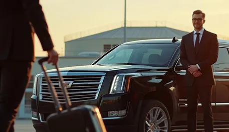 Luxury black car service in Dallas TX with professional chauffeur